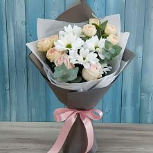 Букет цветов из:  Хризантемы и Розы в Литвиново