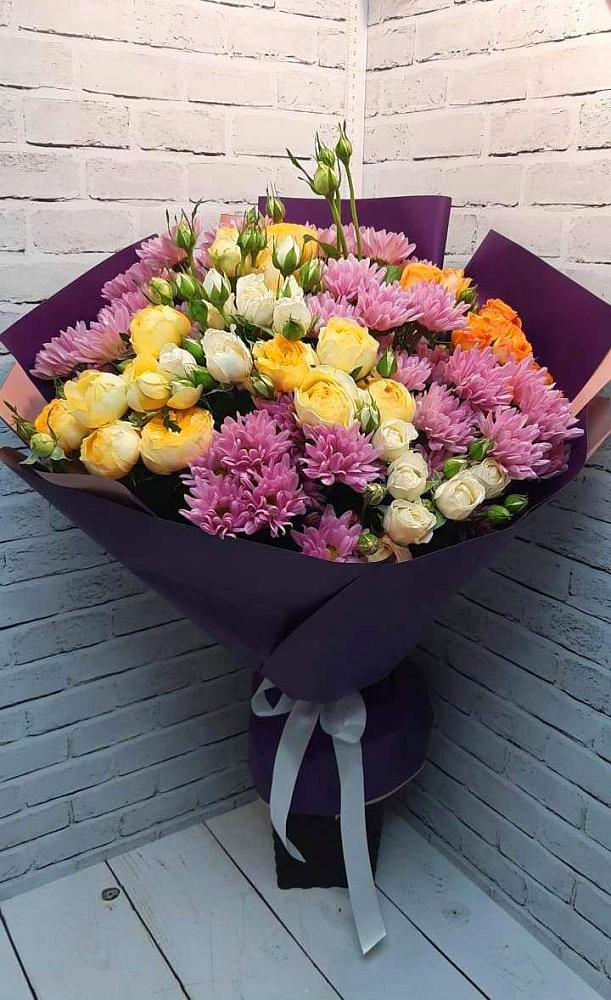 Букет цветов из: Хризантемы и Розы в Литвиново
