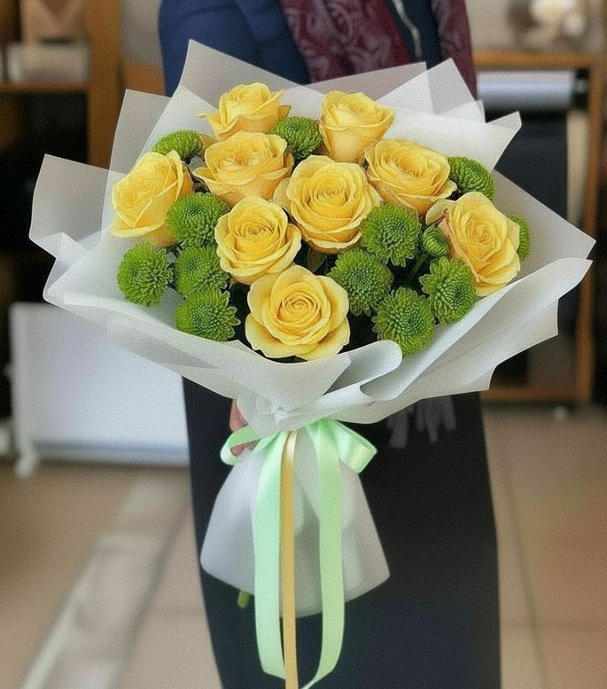Букет цветов из: Хризантемы и Розы в Литвиново