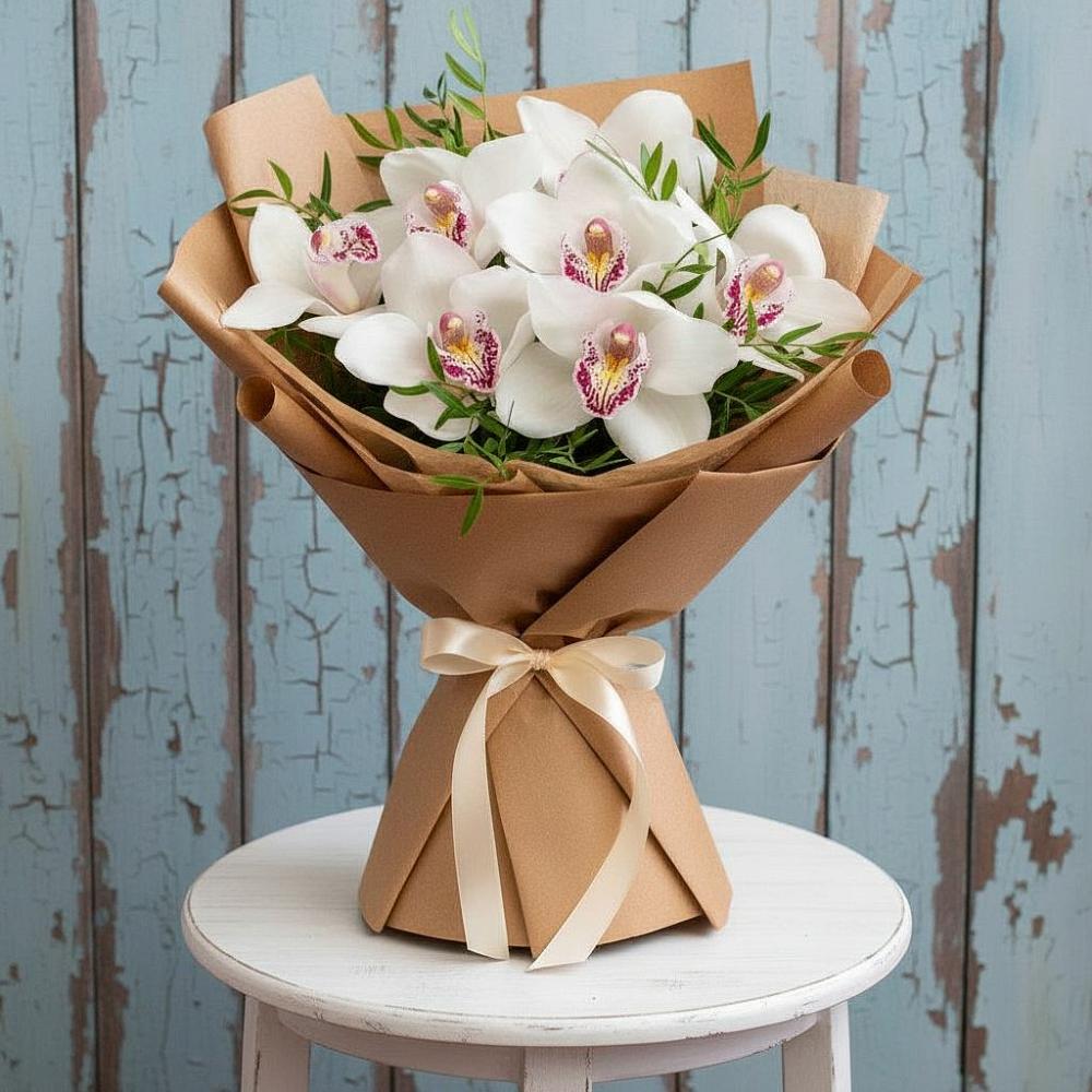 Букет цветов из: Орхидеи и Розы в Литвиново