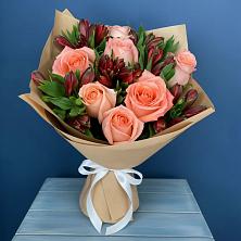 Букет цветов из:  Розы и Альстромерии в Литвиново