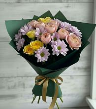 Букет цветов из:  Хризантемы и Розы в Литвиново