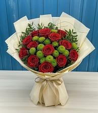 Букет цветов из:  Розы и Хризантемы в Литвиново