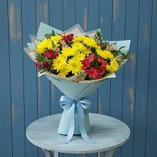 Букет цветов из:  Альстромерии и Хризантемы #REPLACE_PRED# Литвиново