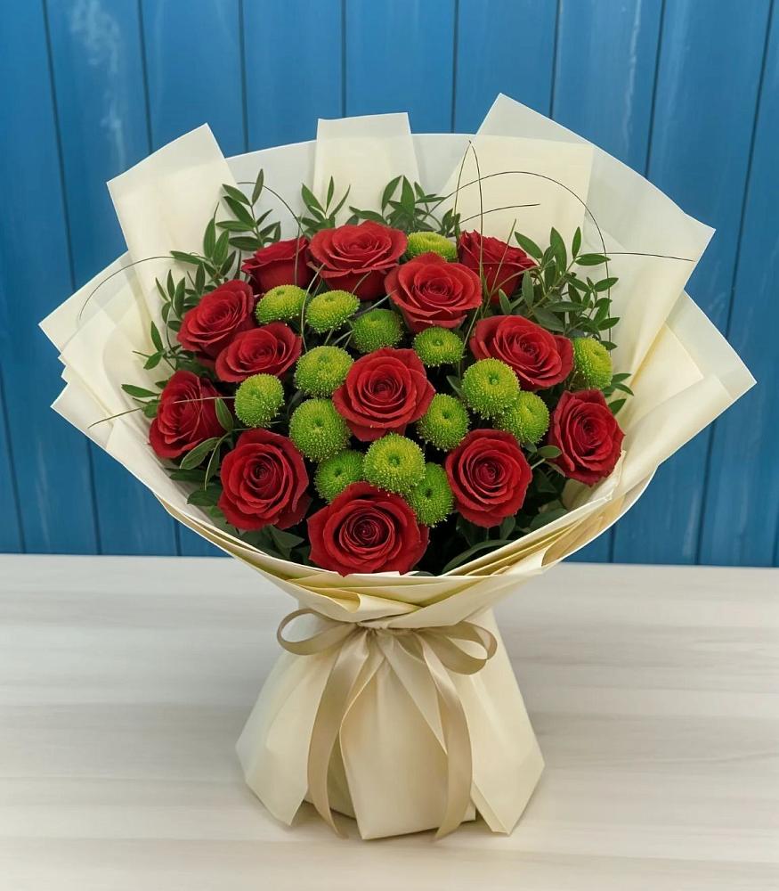 Букет цветов из: Розы и Хризантемы в Литвиново